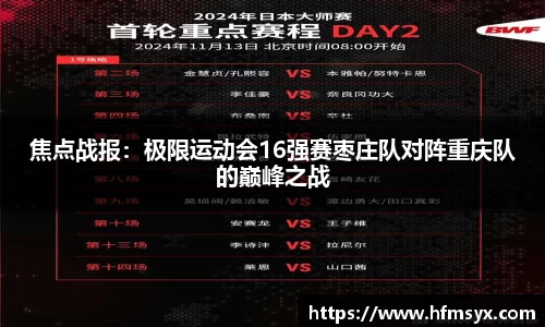 焦点战报：极限运动会16强赛枣庄队对阵重庆队的巅峰之战